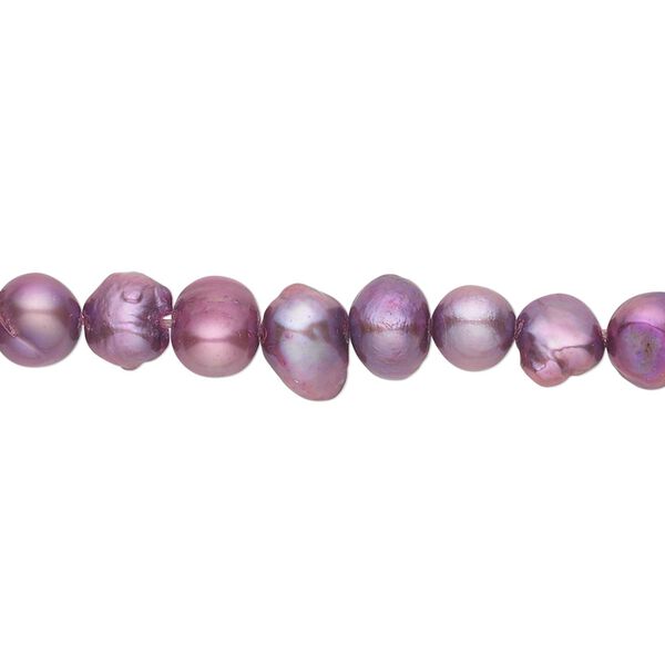 Pearl, cultured freshwater (dyed), wine, 5-6mm flat-sided potato, D grade, Mohs hardness 2-1/2 to 4. Sold per 16-inch strand. image number 0