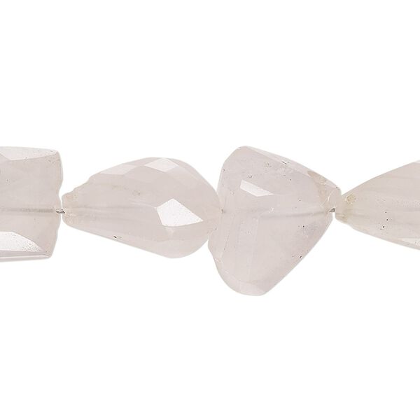 Rose quartz 1pkg1, hand-faceted nugget bead natural 7 inch medium image number 0
