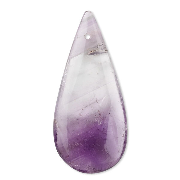 Amethyst 1pkg1, top-drilled flat teardrop focal natural C grade, 46x20mm image number 0