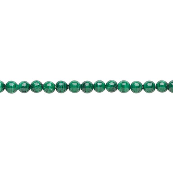 Malachite 1pkg1, round bead natural 8 inch 4mm image number 0