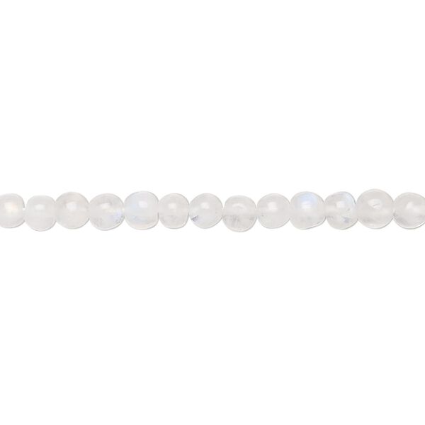 Bead, rainbow moonstone (natural), 3-4mm hand-cut round, C grade, Mohs hardness 6 to 6-1/2. Sold per 14-inch strand. image number 0