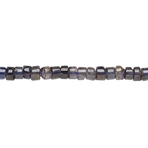 Bead, iolite (dyed), 3x2mm-5x3mm hand-cut heishi, C- grade, Mohs hardness 7 to 7-1/2. Sold per 13-inch strand. image number 0
