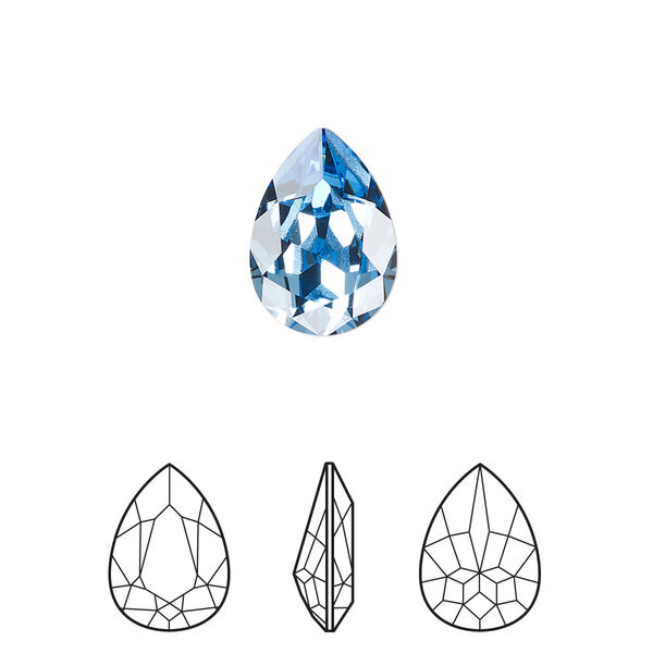 Fancy stone 1pk cool blue foil back, Crystal Passions® Regenerated 14x10mm pear 4320 image number 0