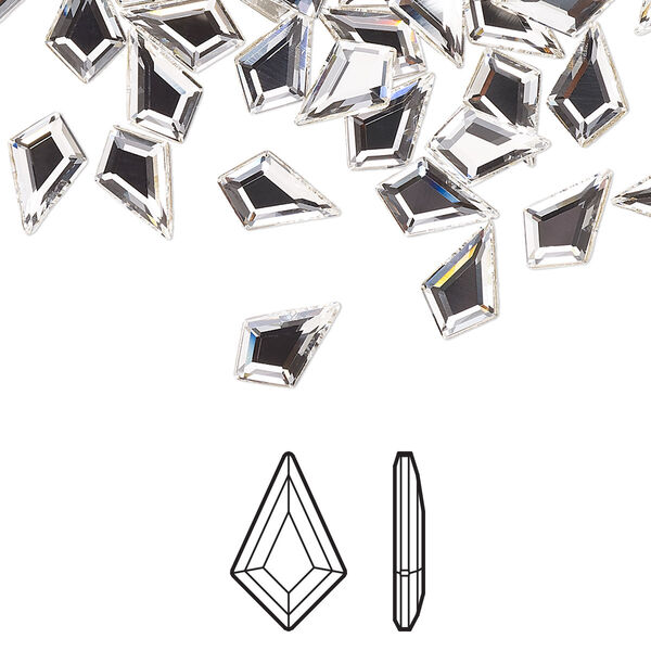 Flat back 6pk crystal foil back, Crystal Passions® 8.6x5.6mm kite 2771 image number 0