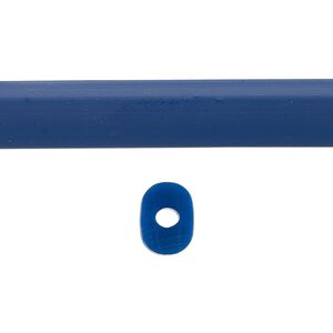 Cord, silicone, navy blue, 10x8mm oval with 2.5mm hole. Sold per pkg of 1 yard.