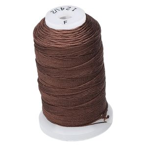 Thread, Purely Silk™, 3-ply, chestnut, size F. Sold per 140-yard spool.