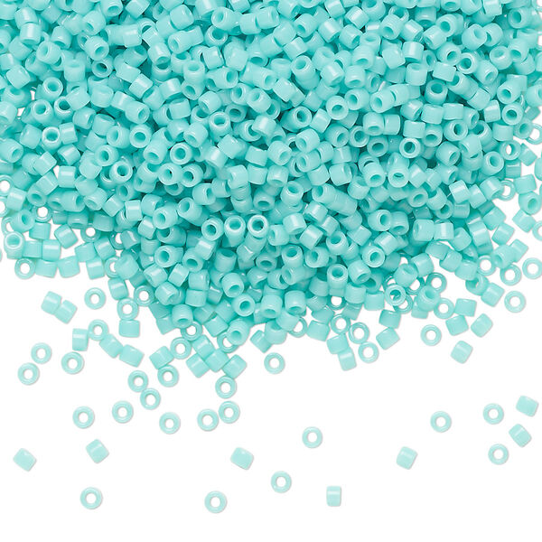 Seed bead, Delica®, glass, pkg/50g, #11 round, opaque sea opal (DB-1136). image number 0