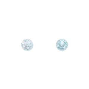 Sky blue topaz 1pkg2, hand-cut half-drilled faceted round bead 6mm