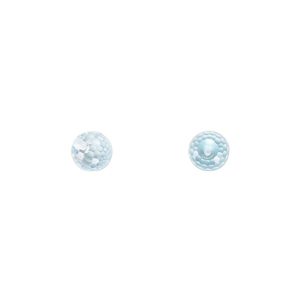 Sky blue topaz 1pkg2, hand-cut half-drilled faceted round bead 6mm image number 0