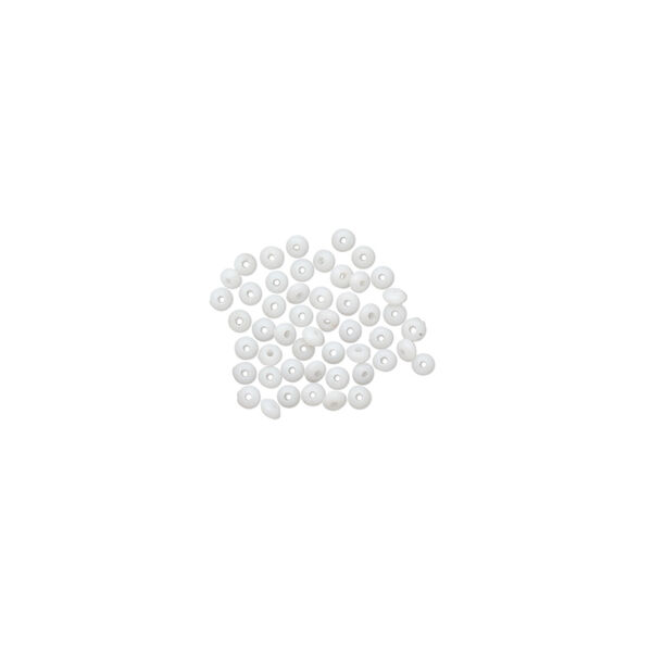 Mini Bead Huggers&trade;, silicone, white, 1.5x0.5mm rondelle. Sold per pkg of 50. image number 0