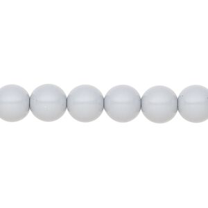 Pearl 100pk ceramic grey, Preciosa Czech crystal 8mm round