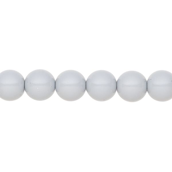 Pearl 100pk ceramic grey, Preciosa Czech crystal 8mm round image number 0