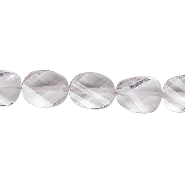 Lavender amethyst 1pkg5, hand-cut faceted twisted flat oval bead natural 11x9mm image number 0