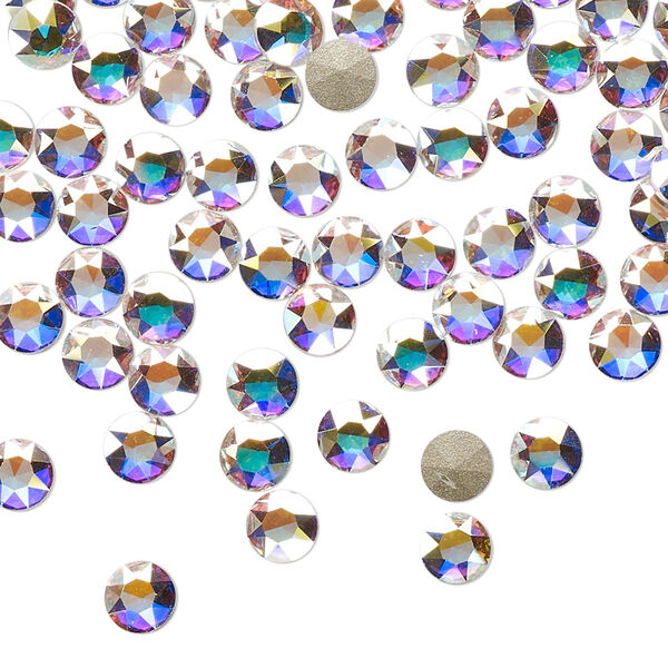 Round stone 48pk crystal AB foil back, Crystal Passions® 4.6-4.8mm light round SS20 1098 image number 0