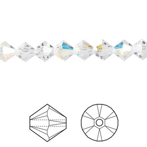 Bead 24pk crystal AB, Crystal Passions® 6mm bicone 5328