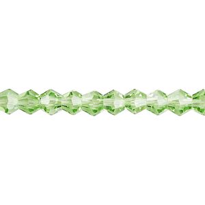 Bead 1pk transparent lime green, Celestial Crystal® 6mm bicone 15.5-16 inch