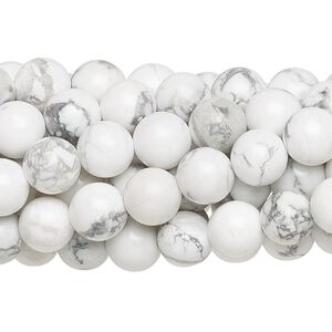 Howlite 1pkg10, round bead natural 15.5-16 inch 8mm