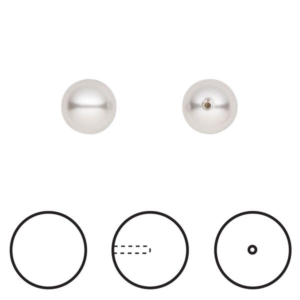 Pearl 4pk light grey, Crystal Passions® 8mm round 5818 image number 0