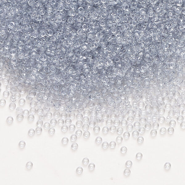 Seed bead, Miyuki, glass, pkg/35g, #15 rocaille, translucent luster shadow crystal (RR-174). image number 0