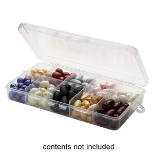 Organizer box, plastic, clear, 10-cells, 7x3-3/4 x1 inch. Sold per pkg of 2.