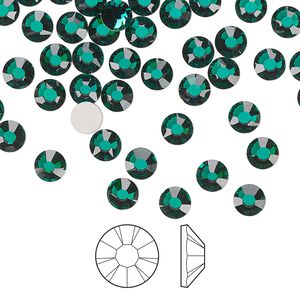 Flat back 144pk emerald foil back, Preciosa MAXIMA Czech crystal rhinestone 4.6-4.8mm chaton rose round SS20