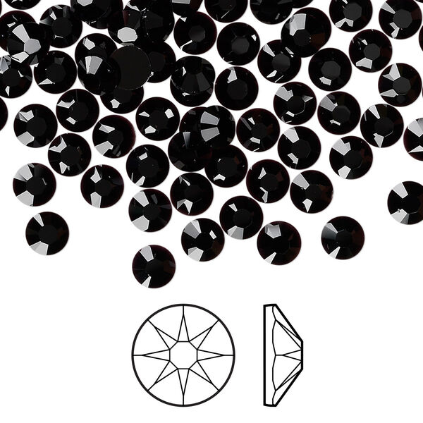 Flat back 144pk jet foil back, Crystal Passions® 4.6-4.8mm rose round SS20 2088 image number 0
