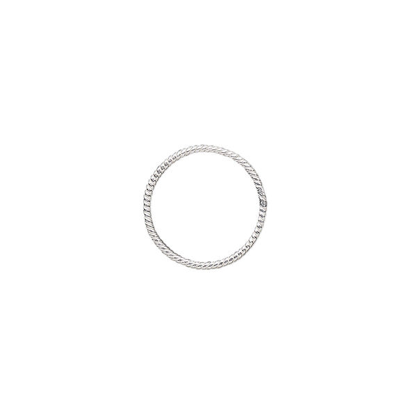 Jump ring, sterling silver, 14mm soldered twisted round, 12.6mm inside diameter, 20 gauge. Sold per pkg of 2. image number 0