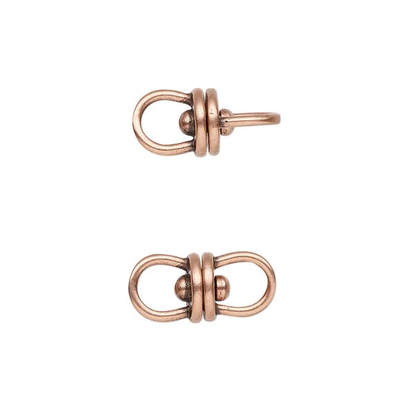 Link, JBB Findings, antique copper-plated brass, 16x7.5mm with center swivel. Sold per pkg of 2. image number 0