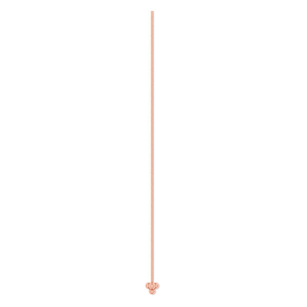 Head pin, copper, 2-1/2 inches with 3mm triangle head, 22 gauge. Sold per pkg of 24. image number 0