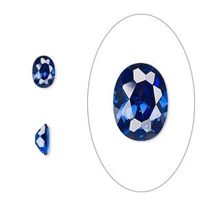 Gem, cubic zirconia, spinel blue, 7x5mm faceted oval, Mohs hardness 8-1/2. Sold per pkg of 2.