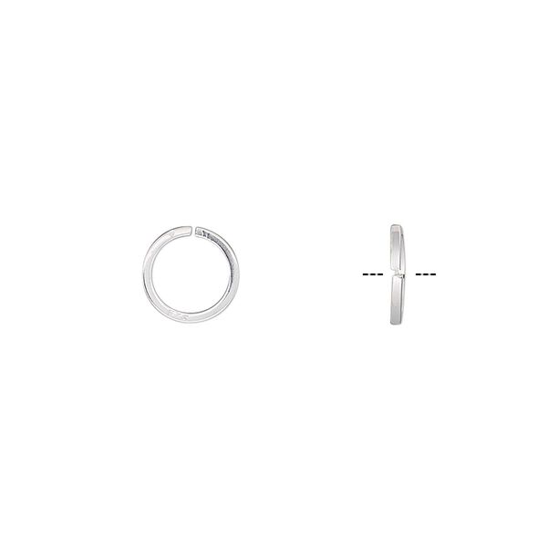 Jump ring, sterling silver, 8mm round square wire, 6.3mm inside diameter, 20 gauge. Sold per pkg of 20. image number 0