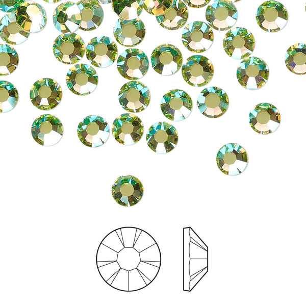 Flat back 144pk limecicle AB foil back, Preciosa MAXIMA Czech crystal rhinestone 4.6-4.8mm chaton rose round SS20 image number 0
