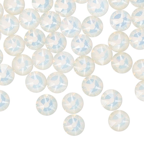 Flat back 288pk white opal foil back, Swarovski® 6.32-6.5mm rose round SS30 2088 image number 0