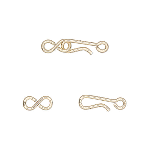 Clasp, hook-and-eye, 14Kt gold-filled, pkg/1, 9x4mm, 18 gauge. image number 0