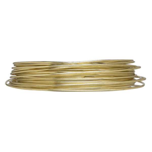 Wire, Zebra Wire™, brass, round, 16 gauge. Sold per 6-yard coil. image number 0