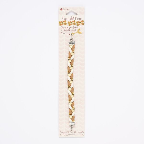 Bracelet component, vinyl and silver-finished steel, 10mm braided, 6 inches. Sold individually. image number 0