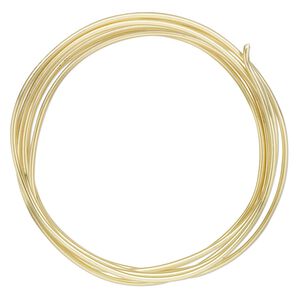 Wire, ParaWire™, gold-finished and silver-plated copper, round, 12 gauge. Sold per 5-foot section.