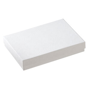 Box 1pkg4, paper and "cotton" filled, white, 5-1/4 x 3-3/4 x 7/8 inches rectangle