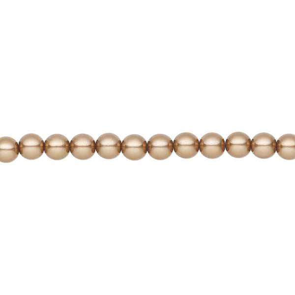 Pearl 50pk bronze, Preciosa Czech crystal 4mm round image number 0