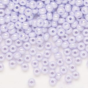 Seed bead, Preciosa Ornela Czech glass, pkg/500g, #6 rocaille, opaque luster lilac, (28420).