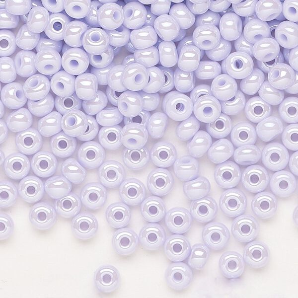 Seed bead, Preciosa Ornela Czech glass, pkg/500g, #6 rocaille, opaque luster lilac, (28420). image number 0