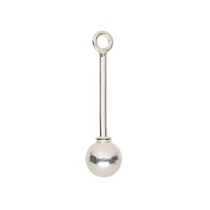 Drop, sterling silver, 1-inch bead pin with 7mm twist-off ball end, 18mm beadable length. Sold individually.