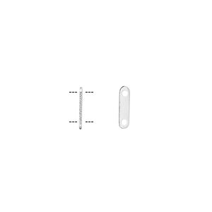 Spacer bar, silver-plated brass, 8.5x2.5mm 2-strand, fits up to 6mm bead. Sold per pkg of 100.