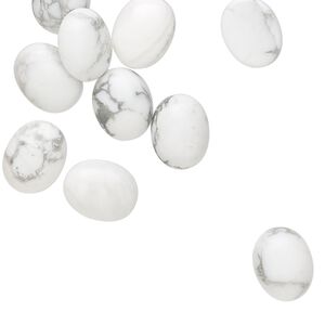 Howlite 1pkg10, calibrated oval cab natural 10x8mm