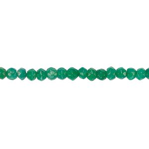 Green onyx 1pkg1, hand-cut faceted rondelle bead 13 inch 3x2mm-4x3mm