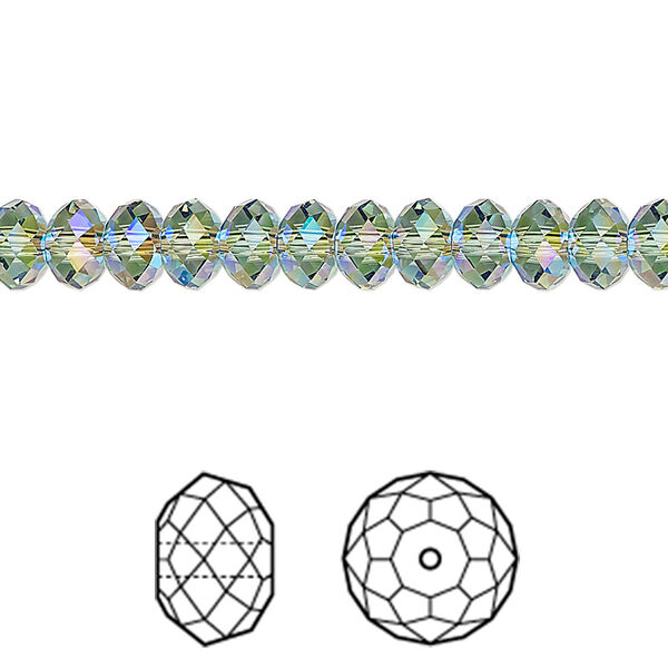 Bead 144pk erinite shimmer 2X, Crystal Passions® 6x4mm rondelle 5040 image number 0