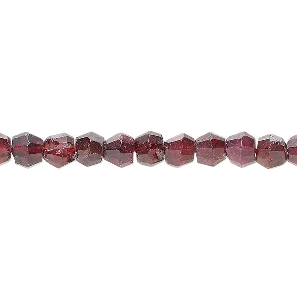 Garnet / rhodolite garnet 1pkg1, hand-cut faceted bicone bead C grade, 14 inch 5-6mm image number 0