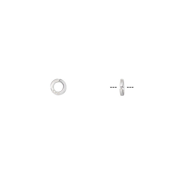 Jump ring, sterling silver, 4mm round square wire, 2.4mm inside diameter, 20 gauge. Sold per pkg of 50. image number 0