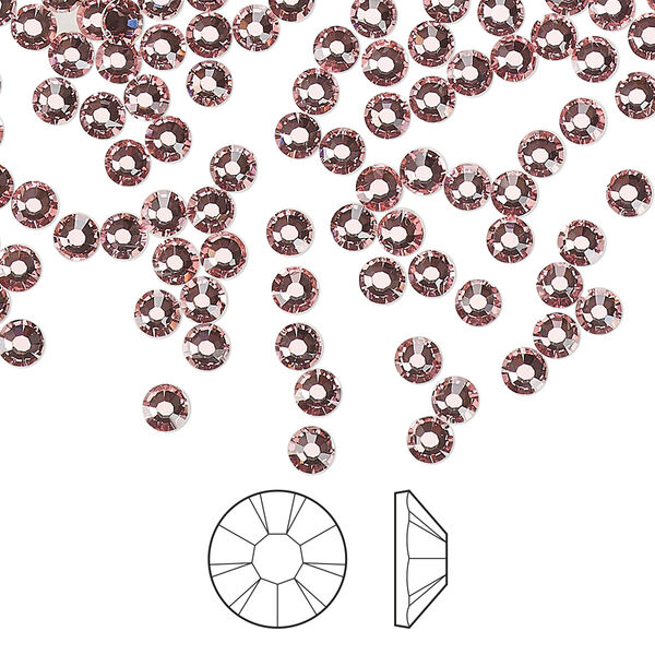 Flat back 144pk light rose foil back, Preciosa MAXIMA Czech crystal hotfix rhinestone 3-3.2mm chaton rose round SS12 image number 0