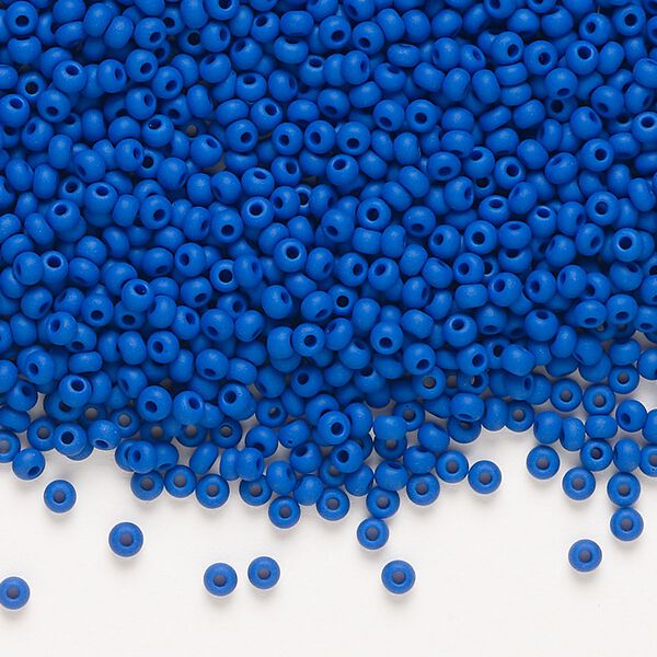 Seed bead, Preciosa Ornela, Czech glass, pkg/50g, opaque matte blue, #10 rocaille. image number 0